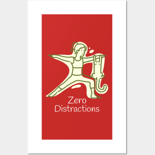 Cat and Yoga Zero Distractions Posters and Art